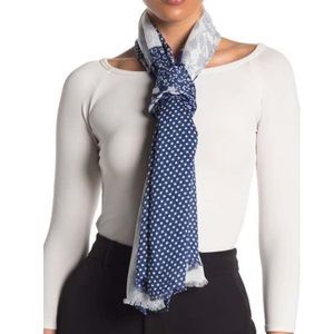 Sold ❤️ Kate Spade Scarf 💗 Stripey Rose Blue White Patchwork Scarf